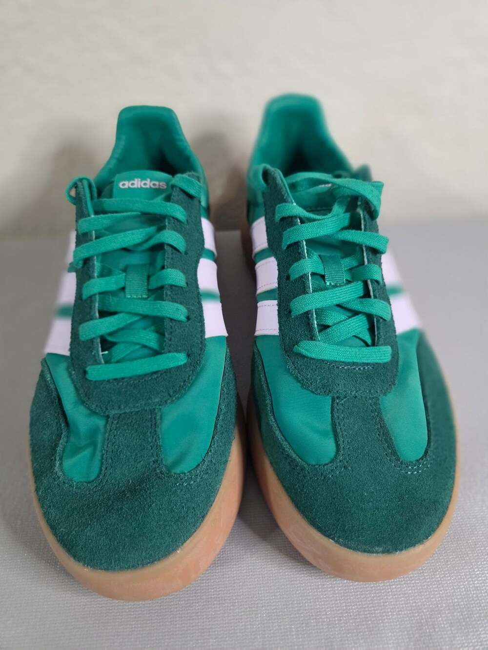 Adidas Barreda Decode Womens 8.5 Green Lavender Suede Gum Sole Sneakers 191